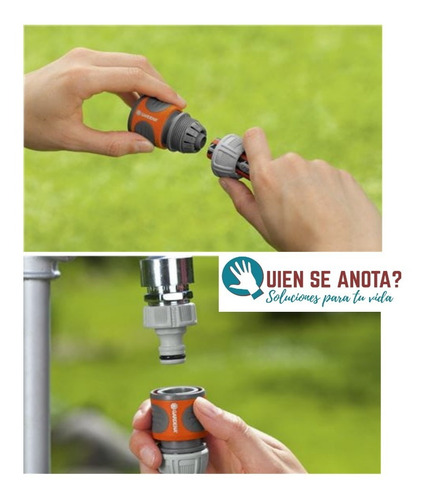 Imagen 2 de 7 de Conector Para Manguera Acople Stop 13 Mm Gardena Importado