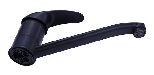 Imagen 2 de 6 de Grifo Cocina Monocomando Negro Canilla Griferia + Flexibles