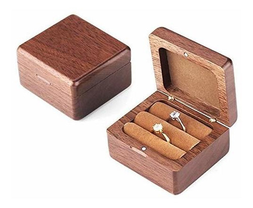 Joyero - Caja De Madera Para Anillos Dobles - Almacenamiento