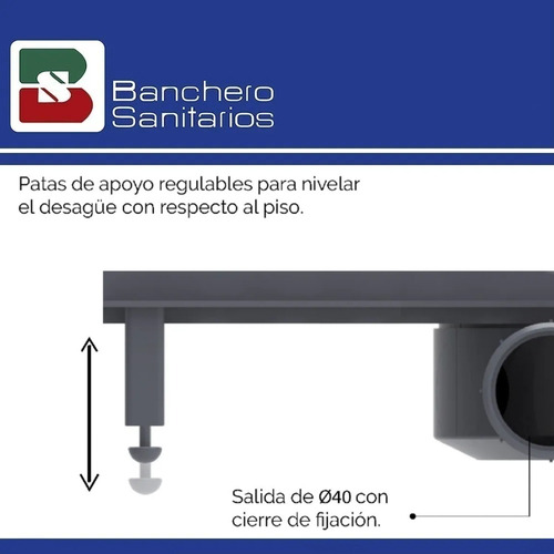 Desagüe Lineal 60 Cm Abs Rejilla Acero Inox Ideal P