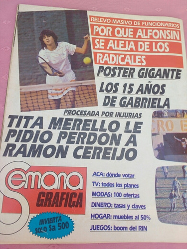 Revista Semana Gráfica Sabatini Póster 1985 Anteojito Juego (Usado)
