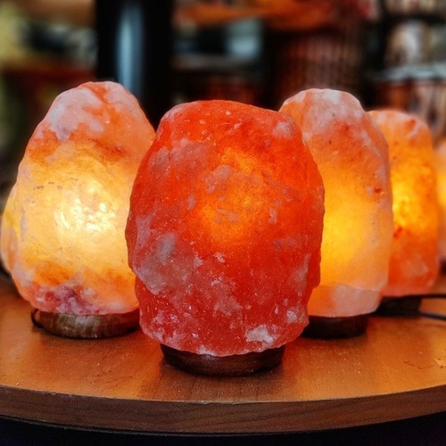 Luminaria Lampara Sal N1 2k Aprox Monte Kurama Estructura Marrón Pantalla Naranaja