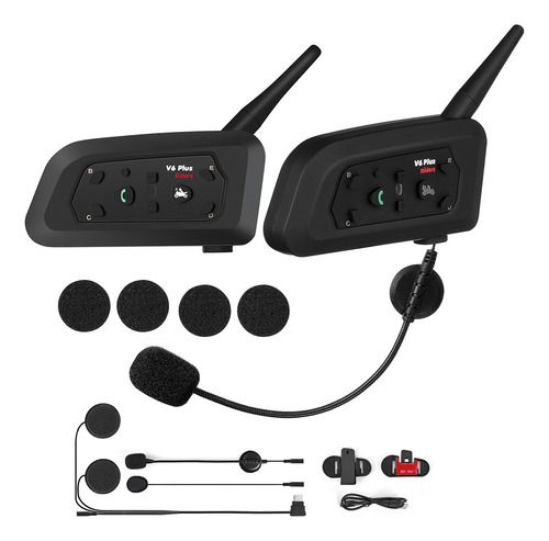 Par De Intercomunicadores Bluetooth Para Casco Moto V6plus