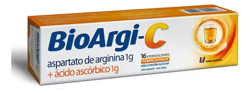 Kit 6 Vitamina C 1g + Arginina Bioargi-c 16cp Efervescentes Laranja