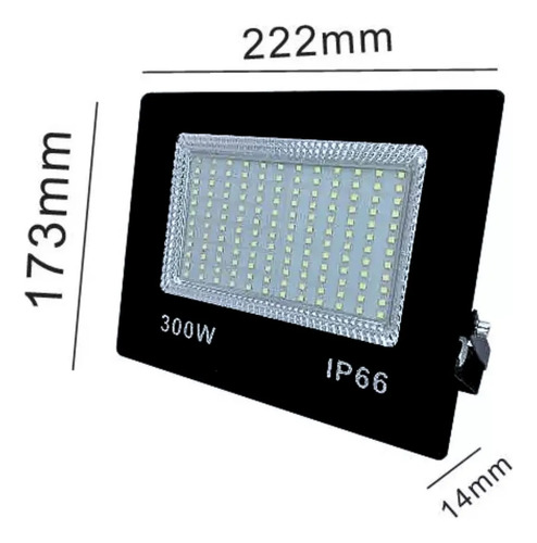 Refletor Led 300w Verde Jardim Sitio Chacara Ip66 Holofote Preto Verde