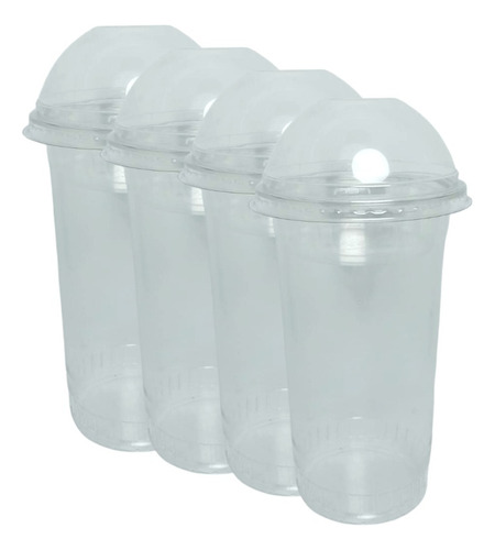 Vasos Descartables 650ml, Tapa Domo Y Divisoria X50u