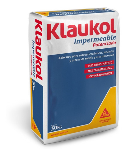 Pegamento Klaukol Impermeable Potenciado Ceramico X 30kg