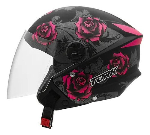 Casco Abierto New Liberty Three Flowers Rosa S Moto Avenida