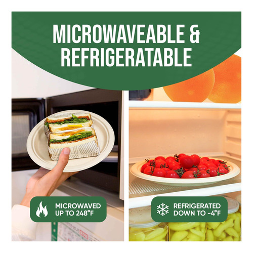 Placas De Papel Compostable 23 Cm - Paquete 100