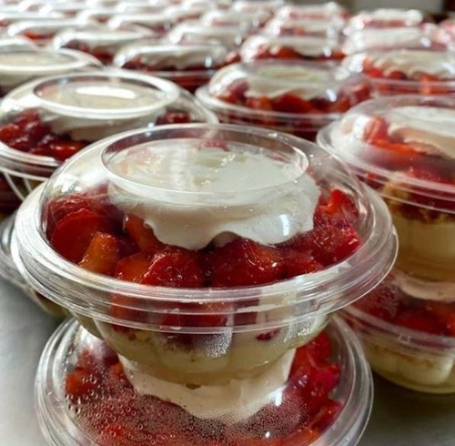 100 Un Embalagem 250ml Bolo De Pote C Tampa Descartável G680