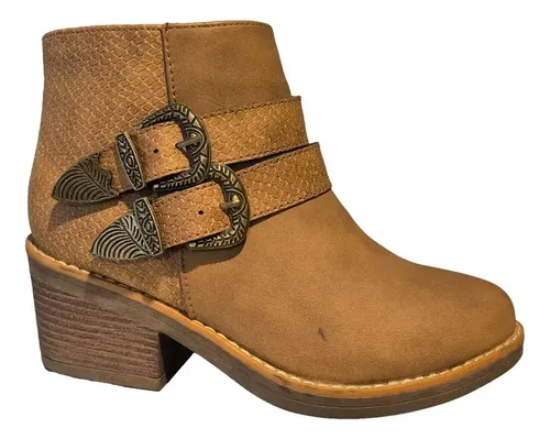 Botin Casual Mujer Con Doble Hebillas | Cuotas sin interés