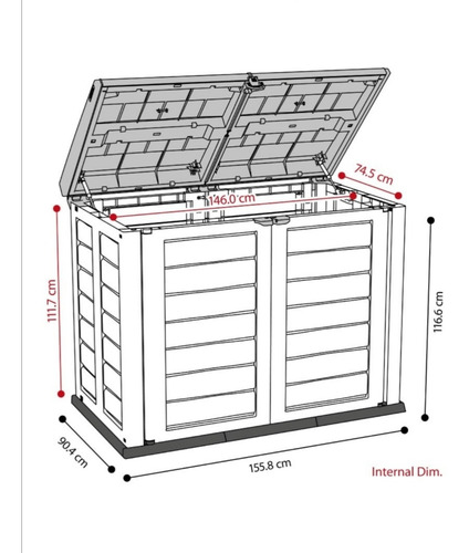 Imagen 4 de 4 de Contenedor Plastico Duro Tipo Americano Bodega De Jardin #