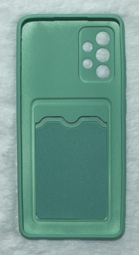Capinha Silicone Compativel Samsung A72 6.7 Porta Cartão Cor Verde