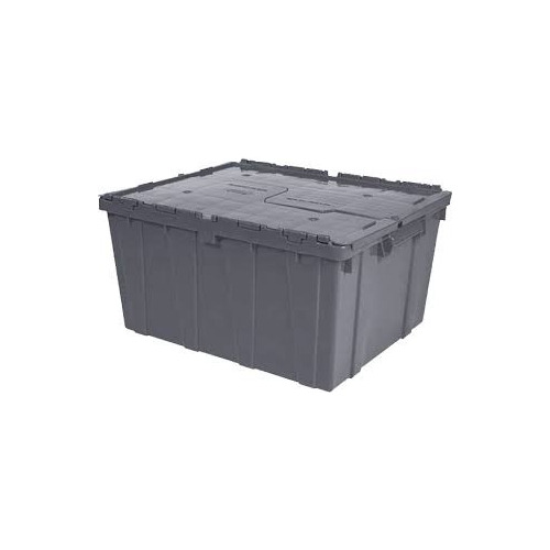 Caja Multiusos Apilable Con Tapa Bisagras Uso Rudo 10 Pzas Negro (Usado)