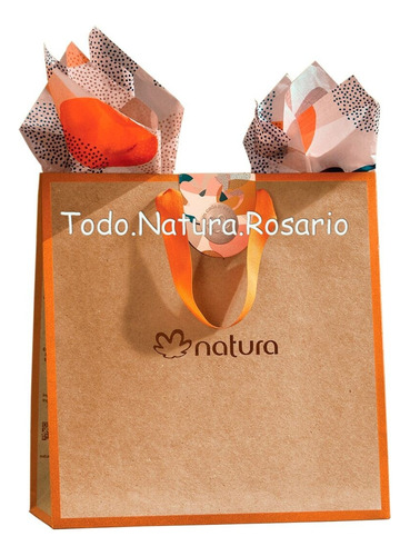 Bolsa Papel Kraft Natura Mediana Para Regalo