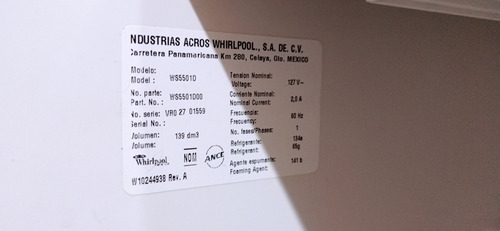 Refrigerador Whirlpool Ws5501d (Usado)