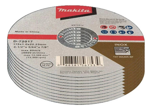 Kit C/10 Disco De Corte P/ Inox 1mm 2 Estrelas D-72017-10
