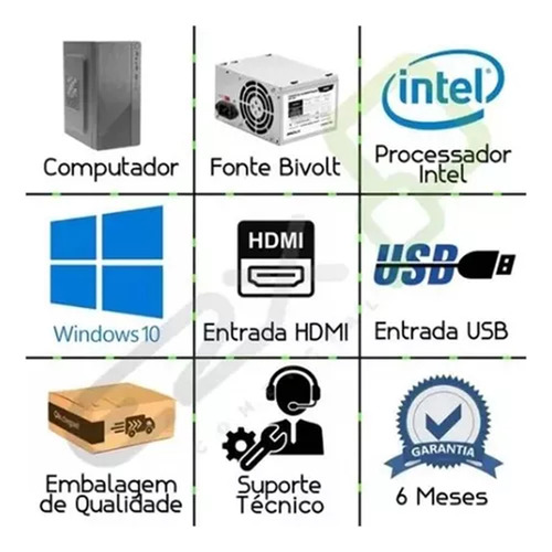 Computador Intel Core I5 3470 Ddr3 16gb Ssd 480gb Monitor 20