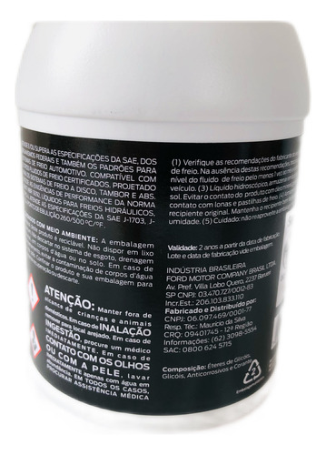 Fluido De Freio Dot 4 Fiesta Ka Ford Origi Motorcraft 500 Ml