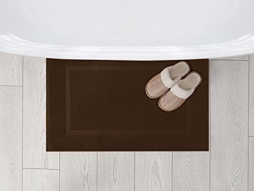 Tapete De Baño Utopia Color Negro De Algodon Set De 2pzas
