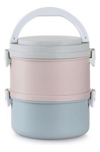 Lonchera Lunchbox Portavianda Contenedor De Comida 2 Pisos Color Multicolor