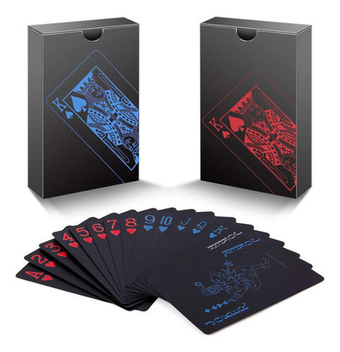 Pack 2 Naipe Cartas Barajas Españolas Azul Y Rojo