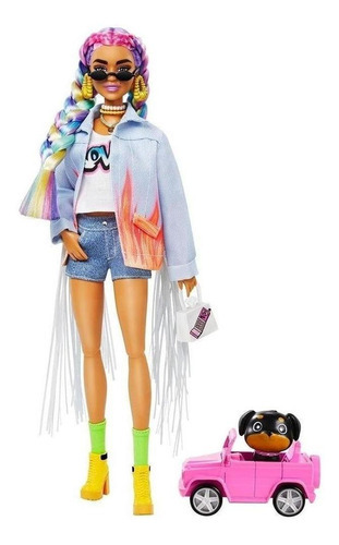 Barbie Fashionista Tranças De Arco Iris Com Pets - Mattel