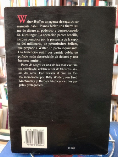 Pacto De Sangre. James M. Cain (Usado)