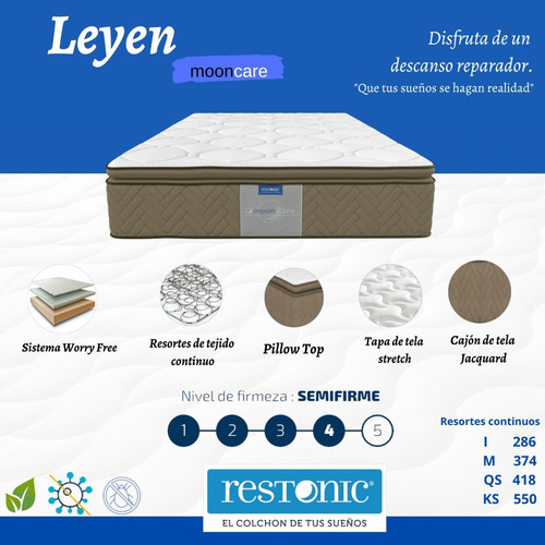 Colchón Queen Size Restonic Tecnología Ergonomic Maxiconfort