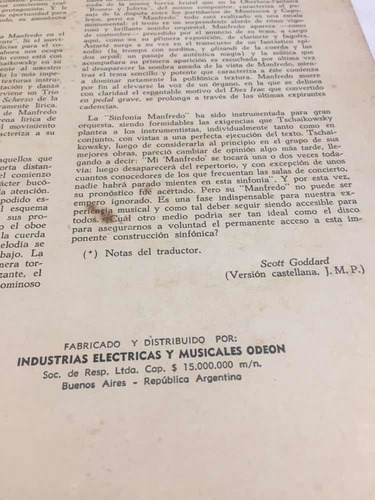 Sinfonia Manfredo Tchaikovsky Angel Disco Vinilo Lp (Usado)