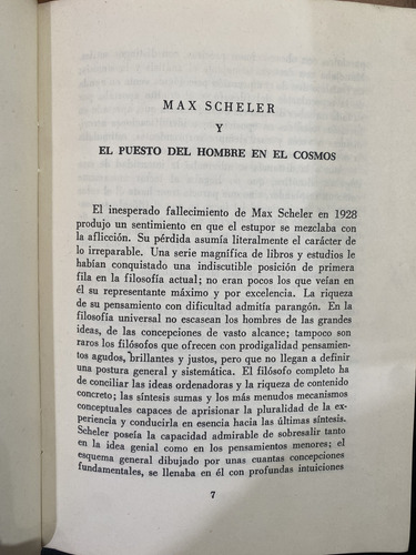 El Puesto Del Hombre En El Cosmos Max Scheler (Usado)