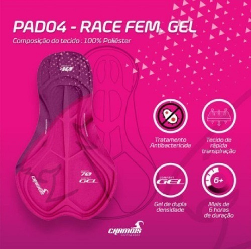Imagem 2 de 4 de Bermuda Ciclismo Feminina Forro Gel Damatta Ride Ciclismo