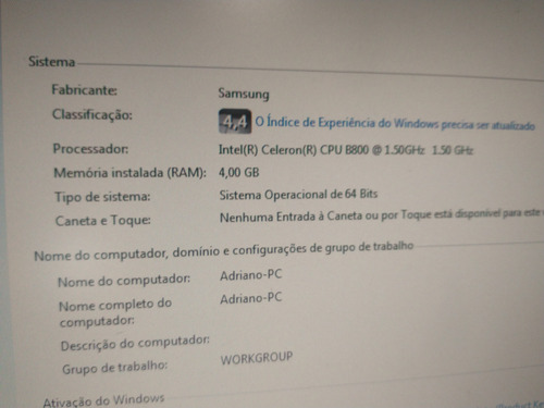 Placa Notebook Samsung Rv419/rv420 Leiam A Descrição!!!! Azul (Usado)