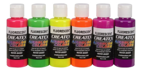 Pintura Aerógrafo Createx Set Fluorescent  60 Ml