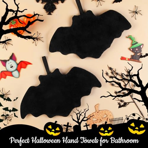 Quera 2 Pack Bat Hand Towels Halloween: Juego De 2 Toallas D