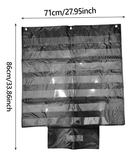 Portatarjetas Con 7 Filas De Bolsillos Transparentes Y Negro