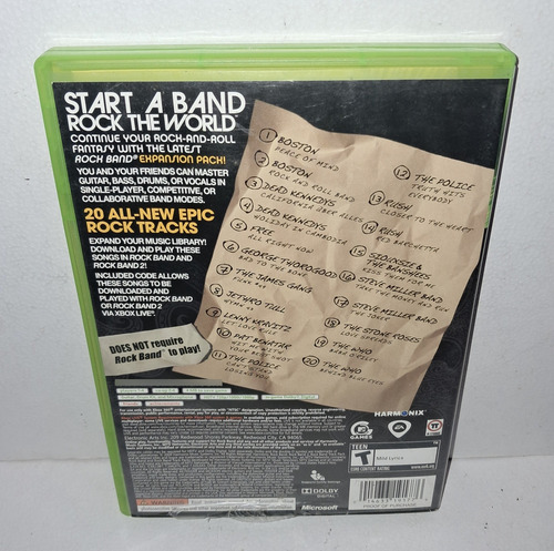 Rockband Track Pack Classic Rock Videojuego Xbox 360 +++