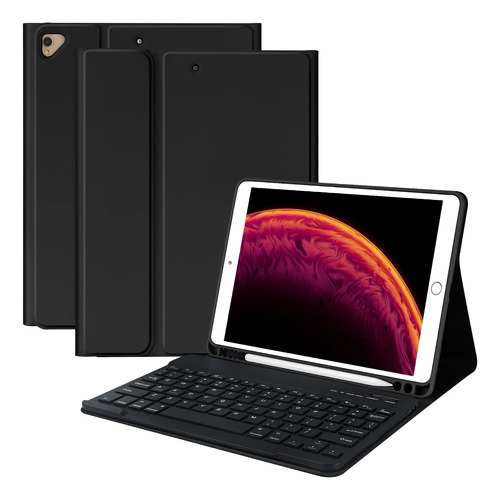Funda C/teclado Mmk Para iPad 9g/8g/7g 10.2in Backlit/black