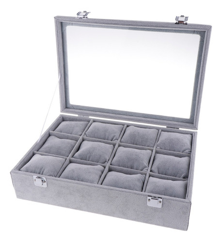 Caja Bandeja De 12 Compartimientos Con Cojín Para Pulseras