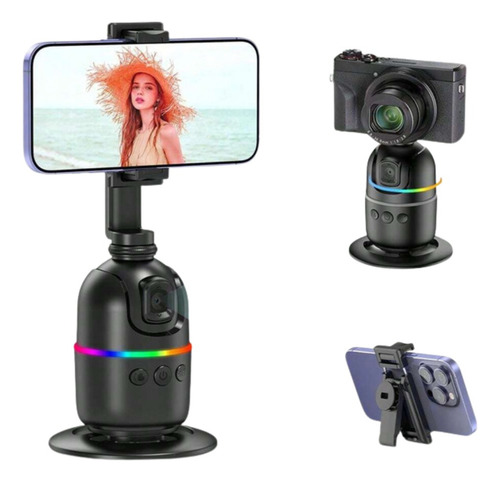 Gimbal Suporte Celular 360graus Reconhecimento Facial Gestos Cor Preto