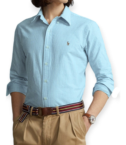 Camisa Polo Celeste Lisa Slim Fit, Importadas Las Mejores