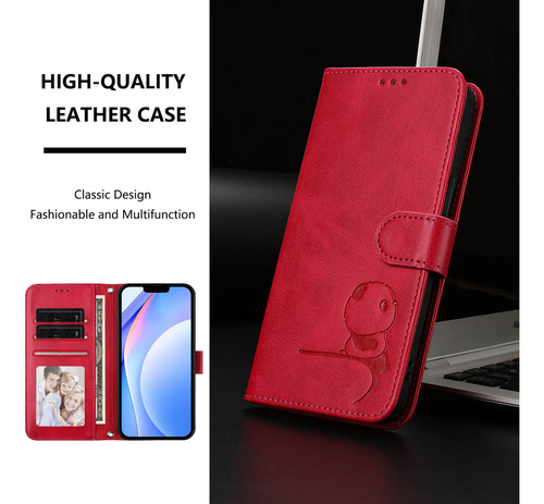 Funda Tipo Cartera Con Temática De Panda Para Cubot Note 40/p50/a10/a20/a30/max 5, Cierre Magnético, 3 Ranuras Para Tarjetas, A Prueba De Golpes