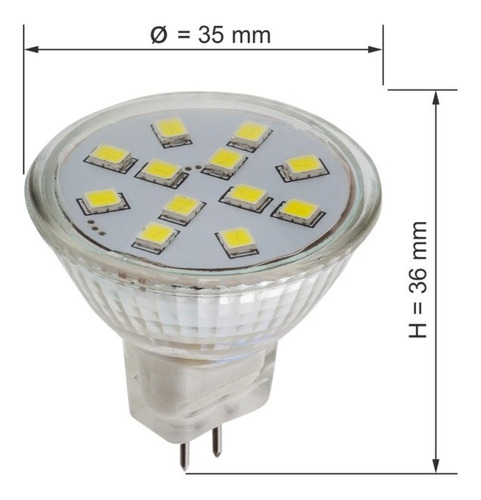 Bombillo Led Mr11 110v 6500k 2w . Mr11-2w