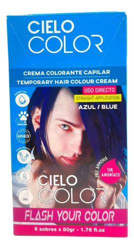 Otowil Cielo Color Crema Colorante Capilar X 6 Sobres Tono Azul