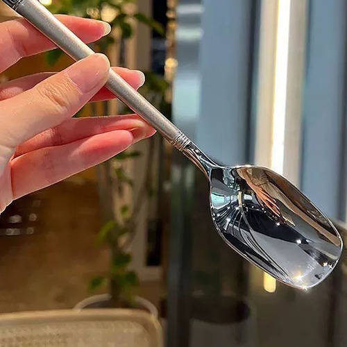 Cuchara De Acero Inoxidable C Para Uso Doméstico, Mango Larg