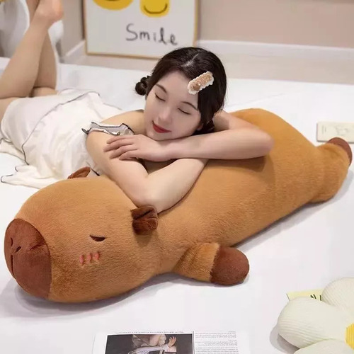 1 Ll Almohada Larga Peluche Carpincho Para Dormir 70 Cm