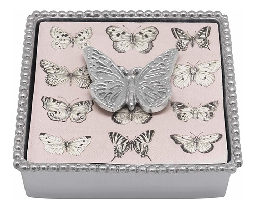 Mariposa Monarca Beaded Napkin Box