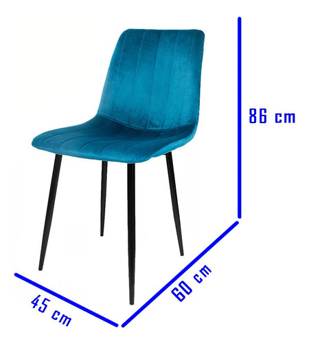 Imagen 8 de 8 de Set 2 Sillas Eames Tapizado Terciopelo Vintage Comedor Sala