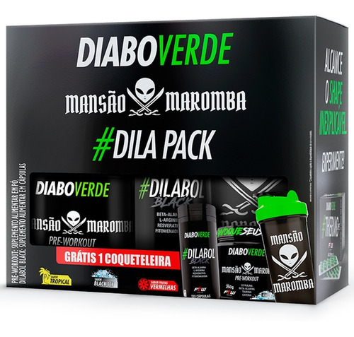 Kit Dilapack Mansão Maromba Ftw - Pré-treino + Dilabol Sabor Black Ice