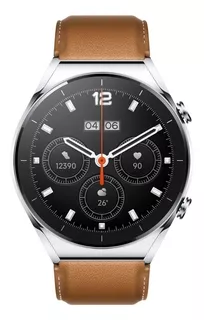Xiaomi Watch S1 1.43" caixa de aço inoxidável prateada, pulseira marrom